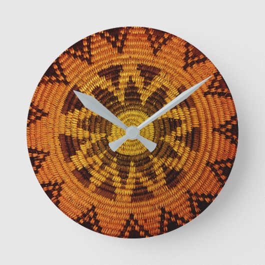 Havasupai Indian Basket Wall Clock Ronde Klok (Voorkant)