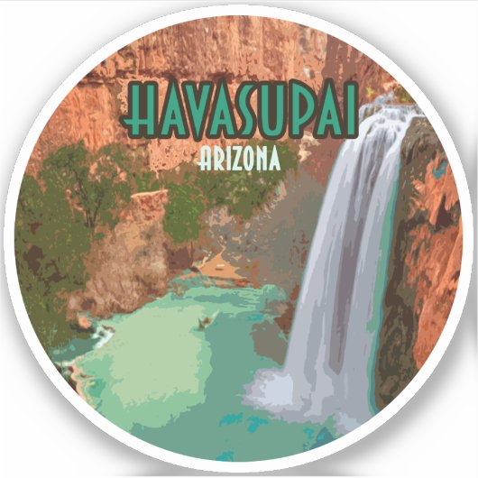 Havasupai Indian Reservation Arizona Mooney Herfst Sticker (Voorkant)