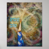 Havdalah Candle Hebrew Prayer Lyrics Art print (Voorkant)