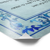Havdalah Hebrew en English Lyrics  Blue Foto Afdruk (Hoek)
