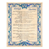 Havdalah Hebrew en English Lyrics  Blue Foto Afdruk (Voorkant)