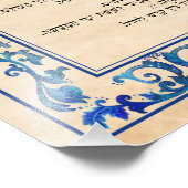 Havdalah Hebrew en English Lyrics  Blue Foto Afdruk (Hoek)