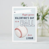 "Have a Ball" Baseball Valentine's Day Card Kaart (Staand voorkant)