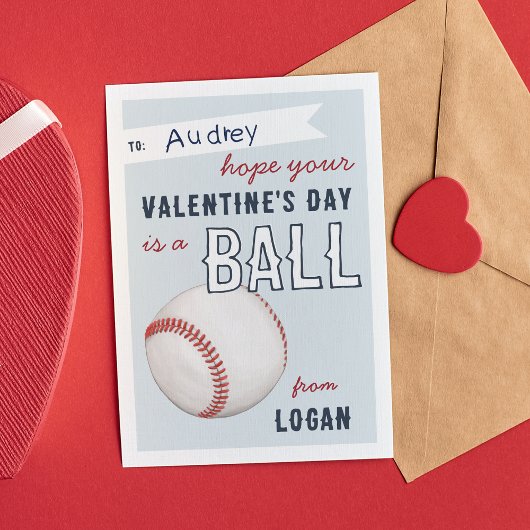 "Have a Ball" Baseball Valentine's Day Card Kaart