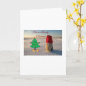 Have a Beachy Christmas card for Holiday Greeting Kaart (Gele Bloem)