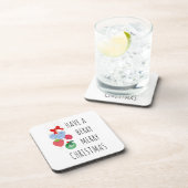 Have a Berry Merry Christmas - Schattigee bessen Bier Onderzetter (Rechterzijde)