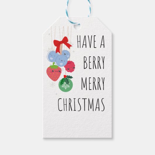 Have a Berry Merry Christmas - Schattigee bessen Cadeaulabel (Voorkant)