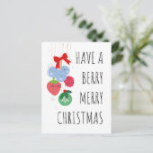 Have a Berry Merry Christmas - Schattigee bessen Feestdagenkaart (Staand voorkant)
