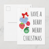 Have a Berry Merry Christmas - Schattigee bessen Feestdagenkaart (Voorkant / Achterkant)