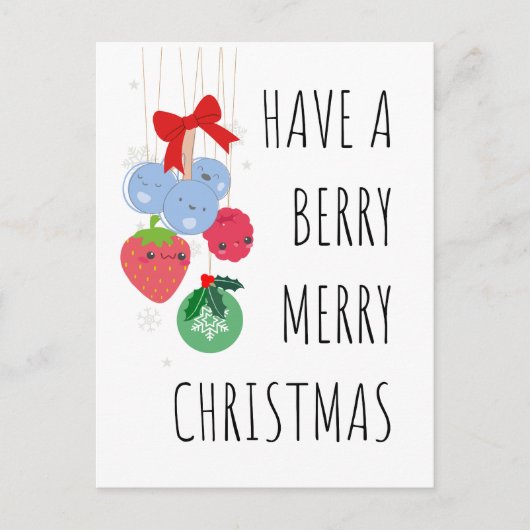 Have a Berry Merry Christmas - Schattigee bessen Feestdagenkaart (Voorkant)