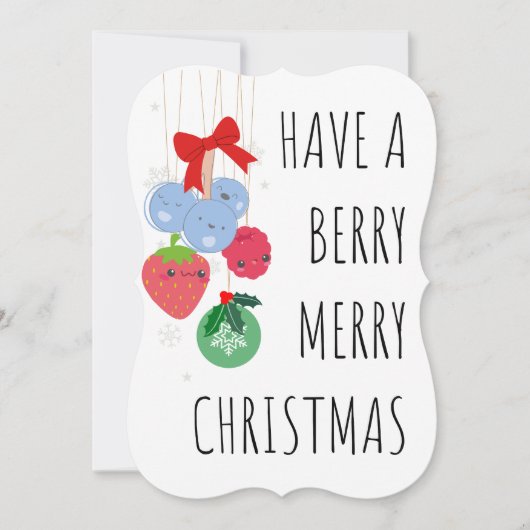 Have a Berry Merry Christmas - Schattigee bessen Feestdagenkaart (Voorkant)