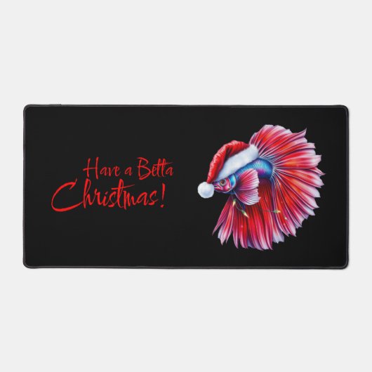 Have a Betta Christmas Funny Santa Fish Lover Pun  Bureaumat (Voorkant)