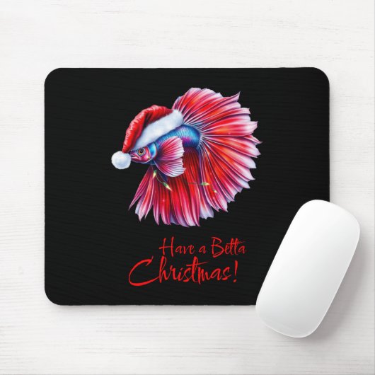 Have a Betta Christmas Funny Santa Fish Lover Pun  Muismat (Met muis)