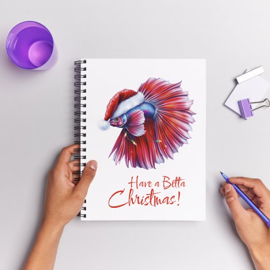 Have a Betta Christmas Funny Santa Fish Lover Pun Notitieboek