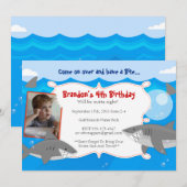 HAVE A BITE - Uitnodigingen voor haaienverjaardage (Voorkant / Achterkant)