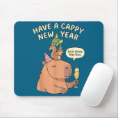 Have A Cappy New Year 2026 Capybara Max Rizz Funny Muismat (Met muis)