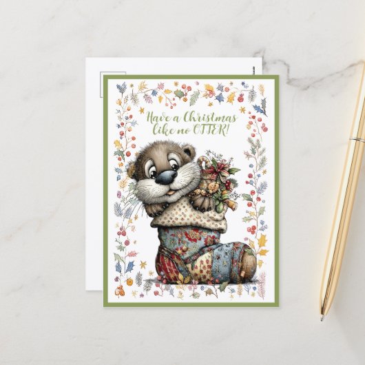 Have A Christmas Like No OTTER! Feestdagenkaart (Voorkant / Achterkant in situ)