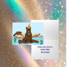 “Have a Dam Fine Birthday” Folded Greeting Card