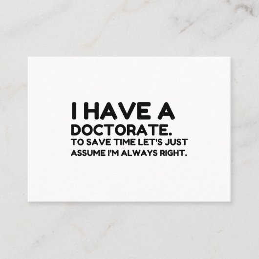 HAVE A DOCTORATE IN SAVING TIME VISITEKAARTJE (Voorkant)