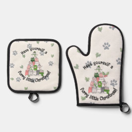 Have a furry little Christmas Ovenwant & Pannenlap Set