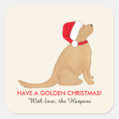 Have a Golden Christmas Customized Flat Card Vierkante Sticker (Voorkant)