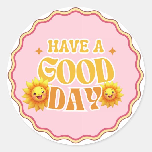 Have a Good Day – Cute Sunshine Flower Sticker (Voorkant)