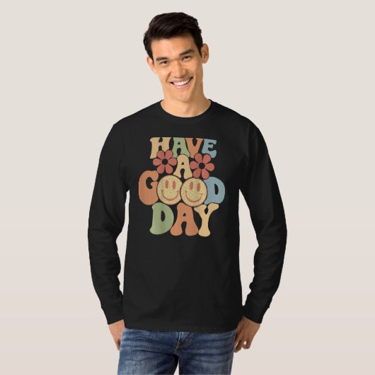 Have A Good Day Happy Face Aesthetic Trend T-shirt (Voorkant volledig)