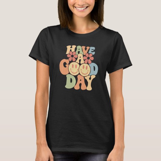 Have A Good Day Happy Face Trend Aesthetic Premium T-shirt (Voorkant)