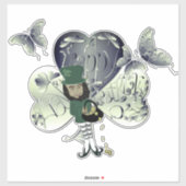 "Have a Happy St. Patrick's Day" Leprechaun Sticker (Vel)