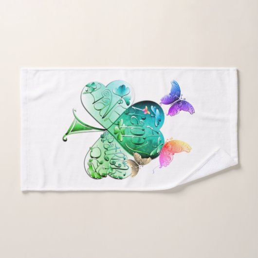 "Have a Happy St. Patrick's Day" Shamrock theedoek Handdoek (Handdoek)