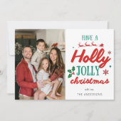 Have a Holly Jolly Christmas Family Photo Feestdagenkaart (Voorkant)