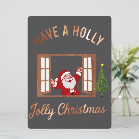 Have a Holly Jolly Christmas  Feestdagenkaart (Staand voorkant)