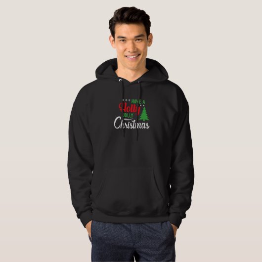 Have a Holly Joy Christmas Santa Hat Xmas PJ costu Hoodie (Voorkant volledig)