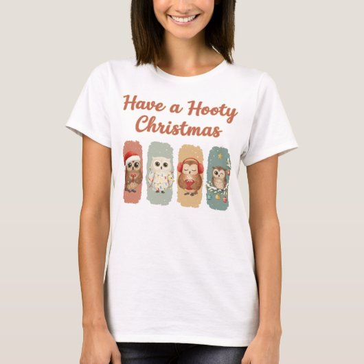 Have a Hooty Christmas Owls T-shirt (Voorkant)