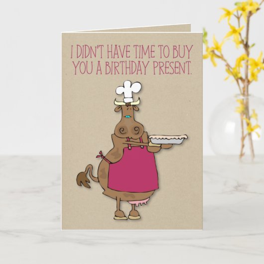 Have-a-Koe-Pie Verjaardag Kaart (Gele Bloem)