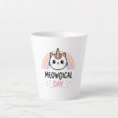 Have a "Meowgical Day" Cat Unicorn Latte Mok (Voorkant)