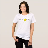 Have A Nice Day - Happy Pixel Face  Tri-Blend Shirt (Voorkant volledig)