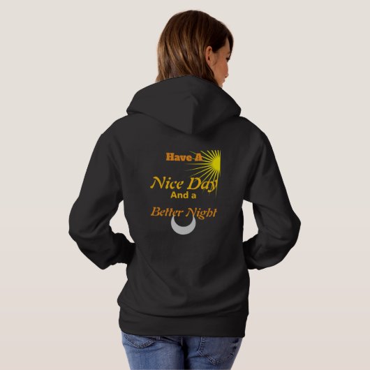 Have a Nice Day: Luxury Gold Text Balance Zip-U Hoodie (Achterkant volledig)