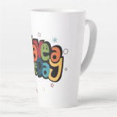 "Have a Nice Day" Retro Hoge Latte Mok met Sterren (Rechterhoek)