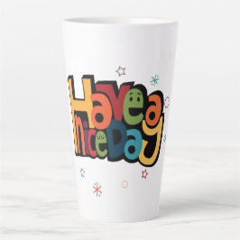 "Have a Nice Day" Retro Hoge Latte Mok met Sterren