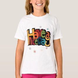 "Have a Nice Day" Retro Kleurrijk T-Shirt voor Kin