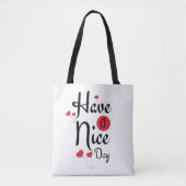 Have a Nice Day Typography with Heart Balloons Tote Bag (Voorkant)