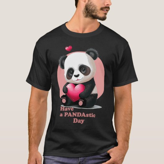 Have a Pandastic Day Cute Valentines Day Panda Hea T-shirt (Voorkant)