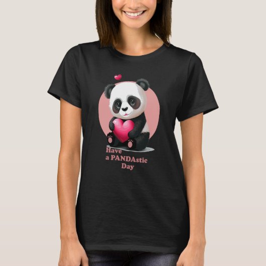 Have a Pandastic Day Cute Valentines Day Panda Hea T-shirt (Voorkant)