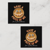 Have a Piece of Me De Schattigee pompoentaart trak Vierkante Visitekaartje (Voorkant / Achterkant)