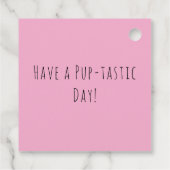 'Have A Pup-tastic Day!' Fun Pink Corgi Birthday Bedankjes Labels (Achterkant)