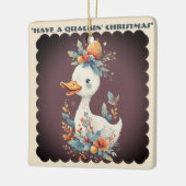 Have a Quackin' Christmas Duck Whimsical Naughty Keramisch Ornament (Links)