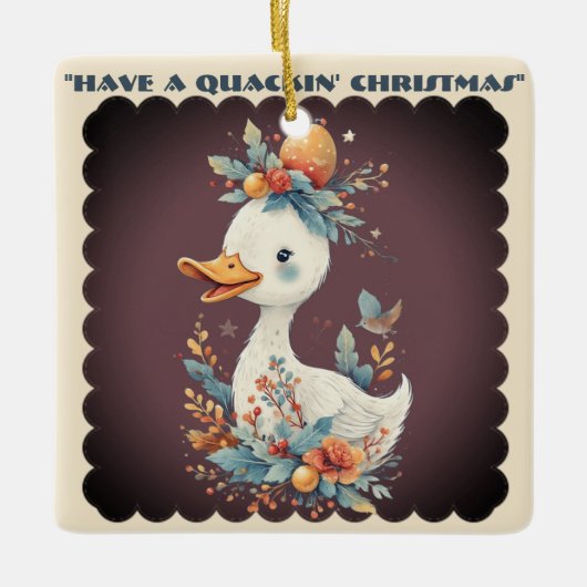Have a Quackin' Christmas Duck Whimsical Naughty Keramisch Ornament (Voorkant)
