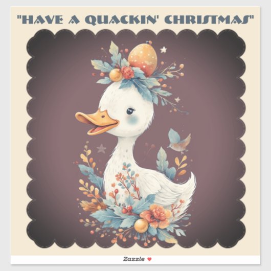 Have a Quackin' Christmas Duck Whimsical Naughty Sticker (Vel)