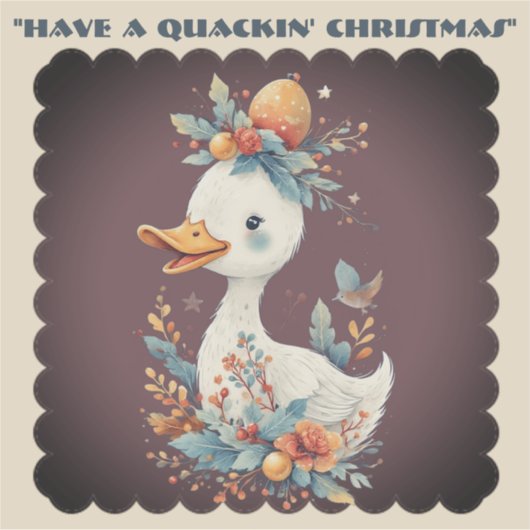 Have a Quackin' Christmas Duck Whimsical Naughty Sticker (Voorkant)